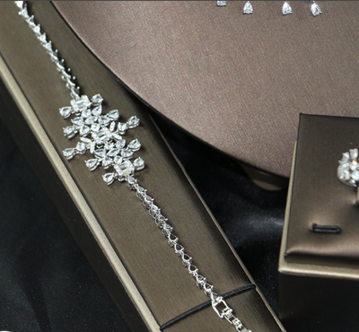 Bridal Zircon 3A Necklace Earrings Four-Piece Set