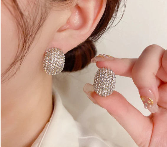 Diamond Droplet Shaped Earrings